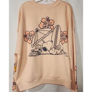 Snoopy surfing orange sweatshirt size Large